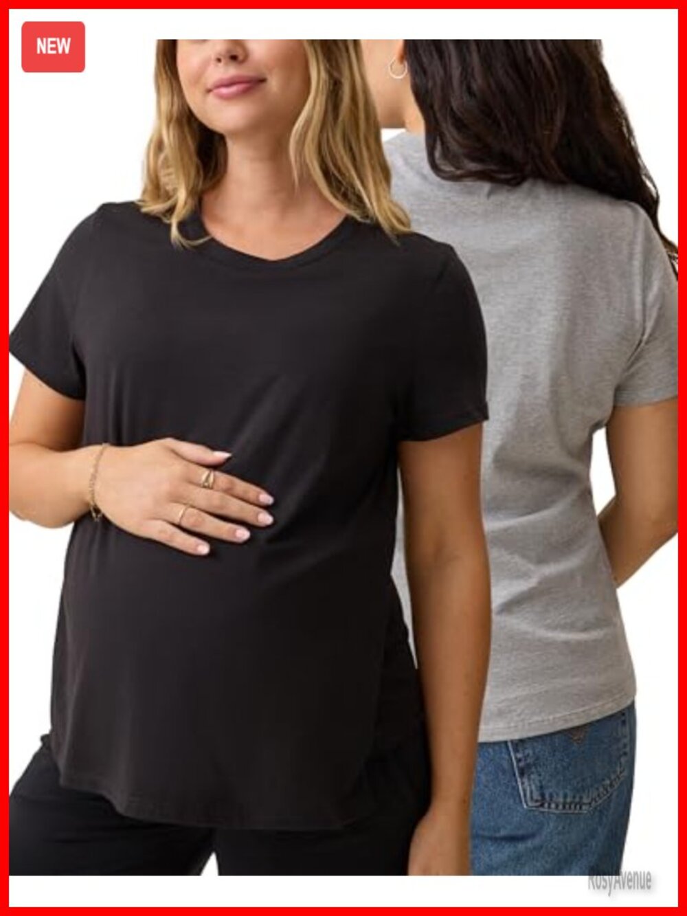 Essential Cotton Nursing T-Shirt 2 Pack Breastfeeding Tee Pull On Crew Neck